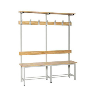 Banco de vestuario con perchero y repisa | Equipamiento vestuarios